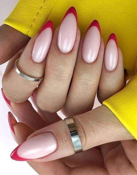 Nails manicure pink & white, AP Nail